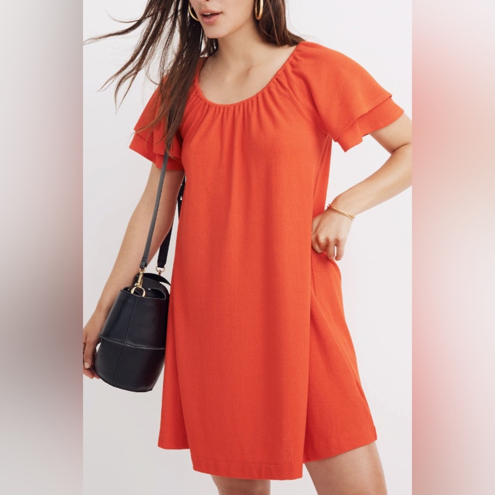 Madewell Texture & Thread Tiered-Sleeve Dress